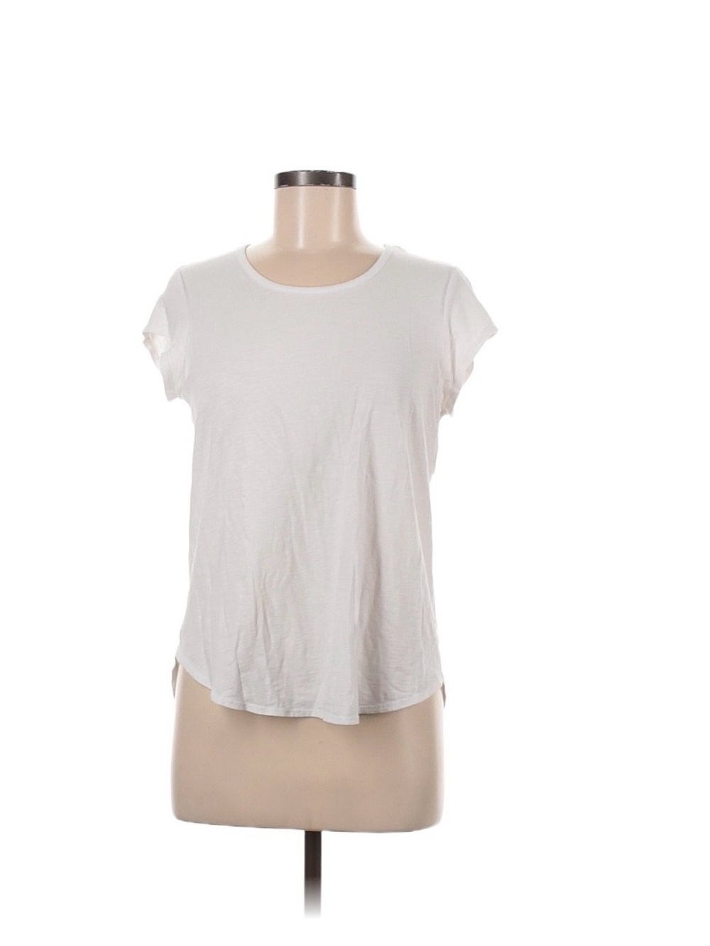 Max Studio White Short Sleeve Crewneck Tee